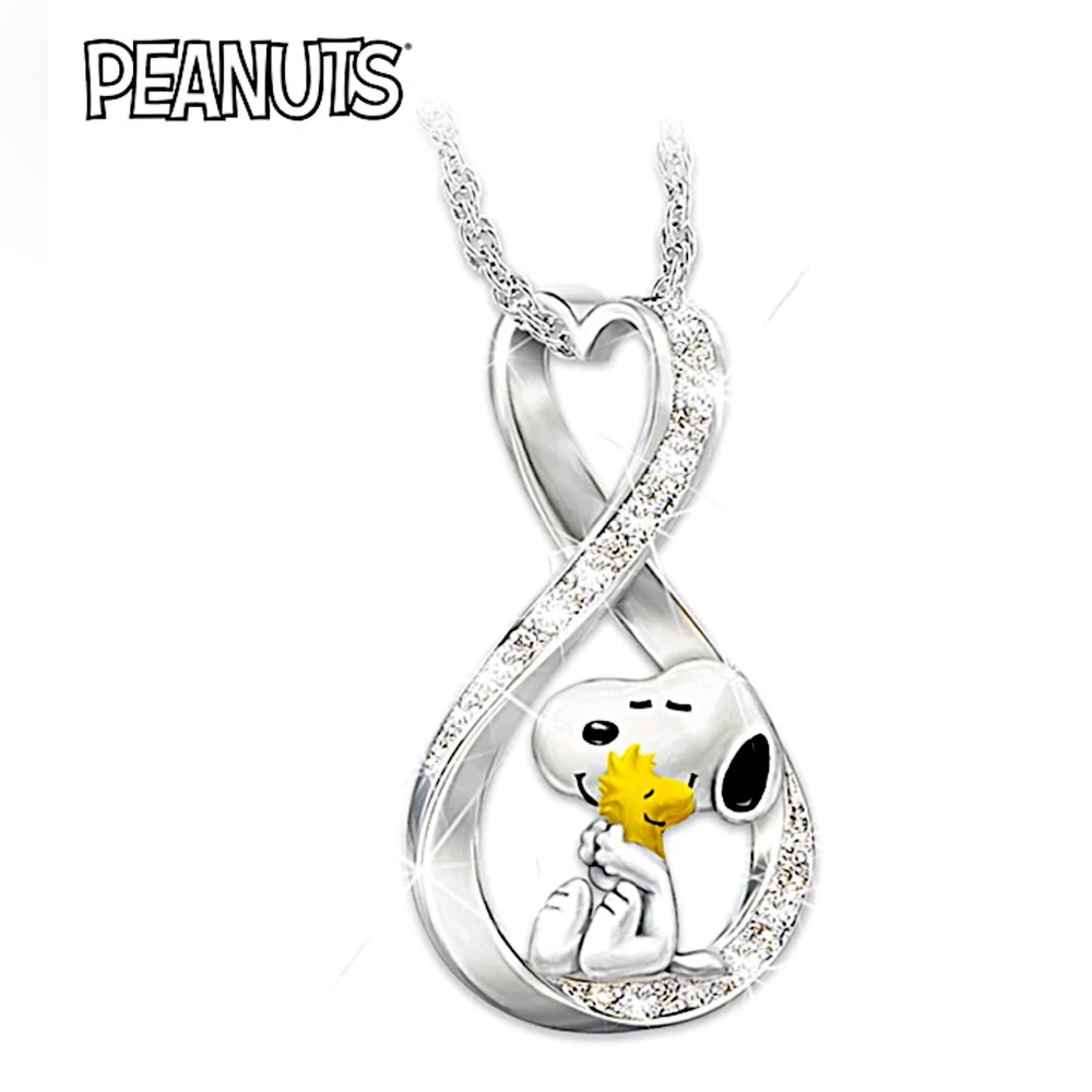 Peanuts Snoopy and Woodstock Infinity Pendant Necklace